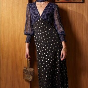 rixo star dress large silk never worn